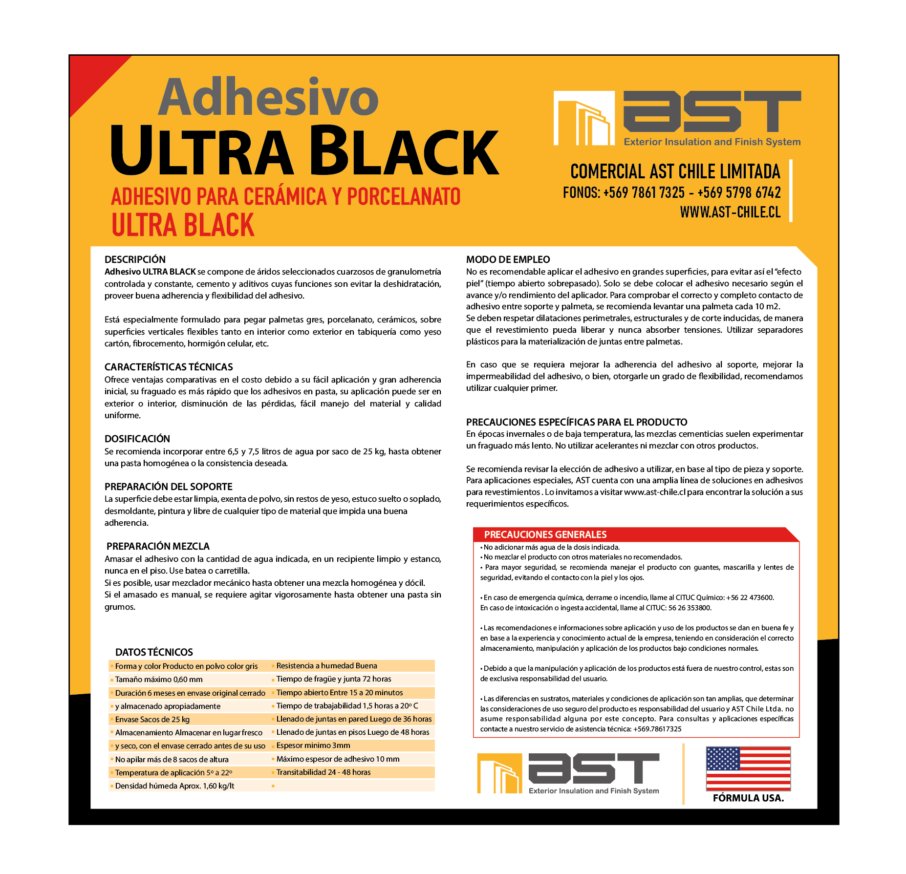 Adhesivo ULTRA BLACK AST